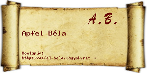 Apfel Béla névjegykártya